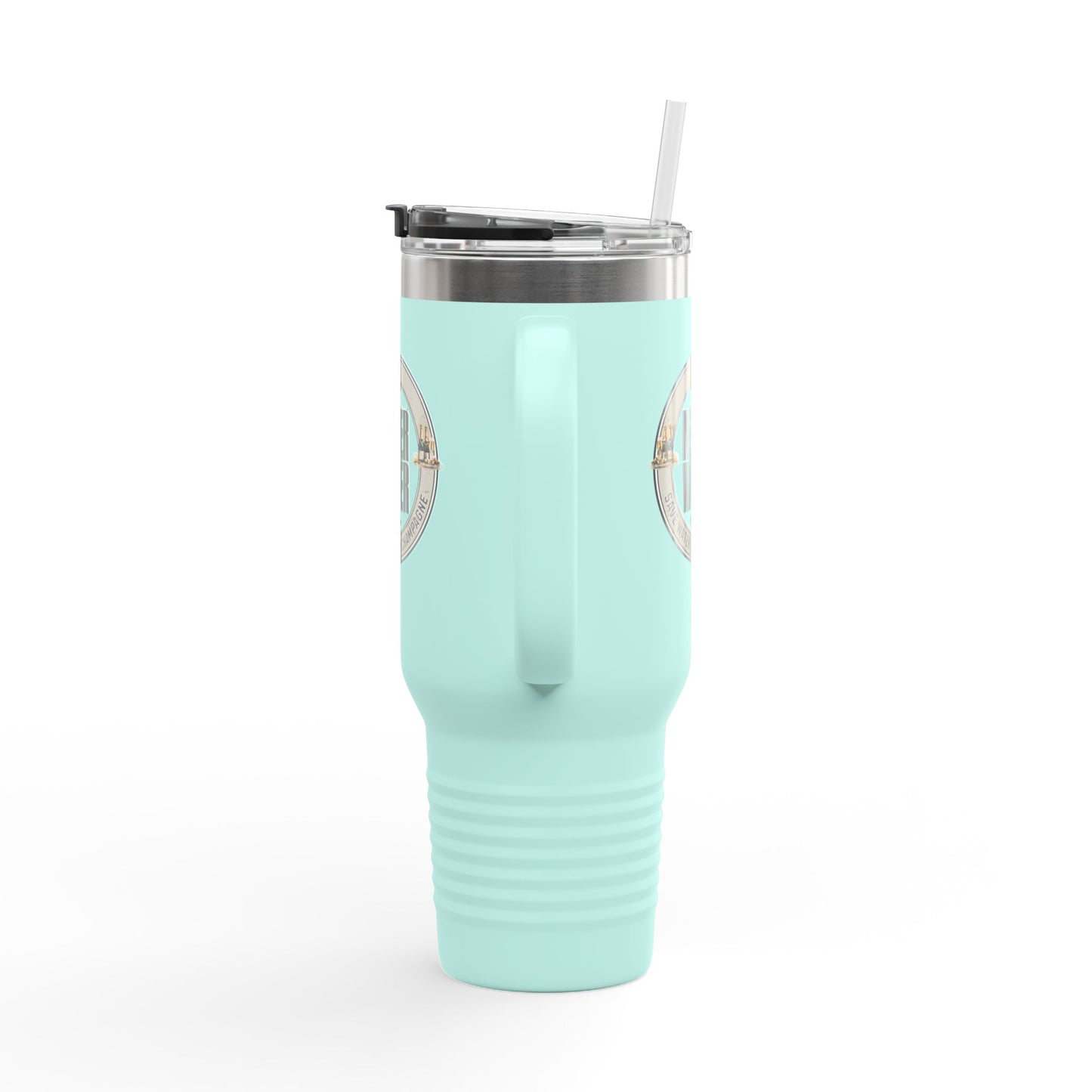 Never Waver Save Water Drink Champagne Insulated Travel Mug, 40oz - Never Waver