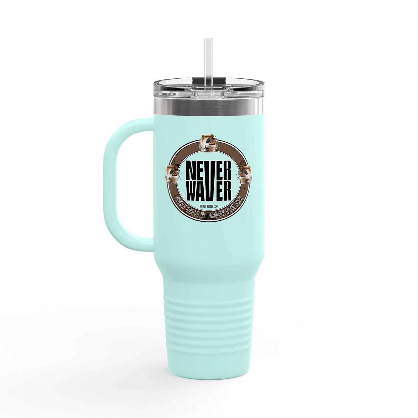 Never Waver Save Water Drink Coffee Insulated Travel Mug, 40oz - Never Waver