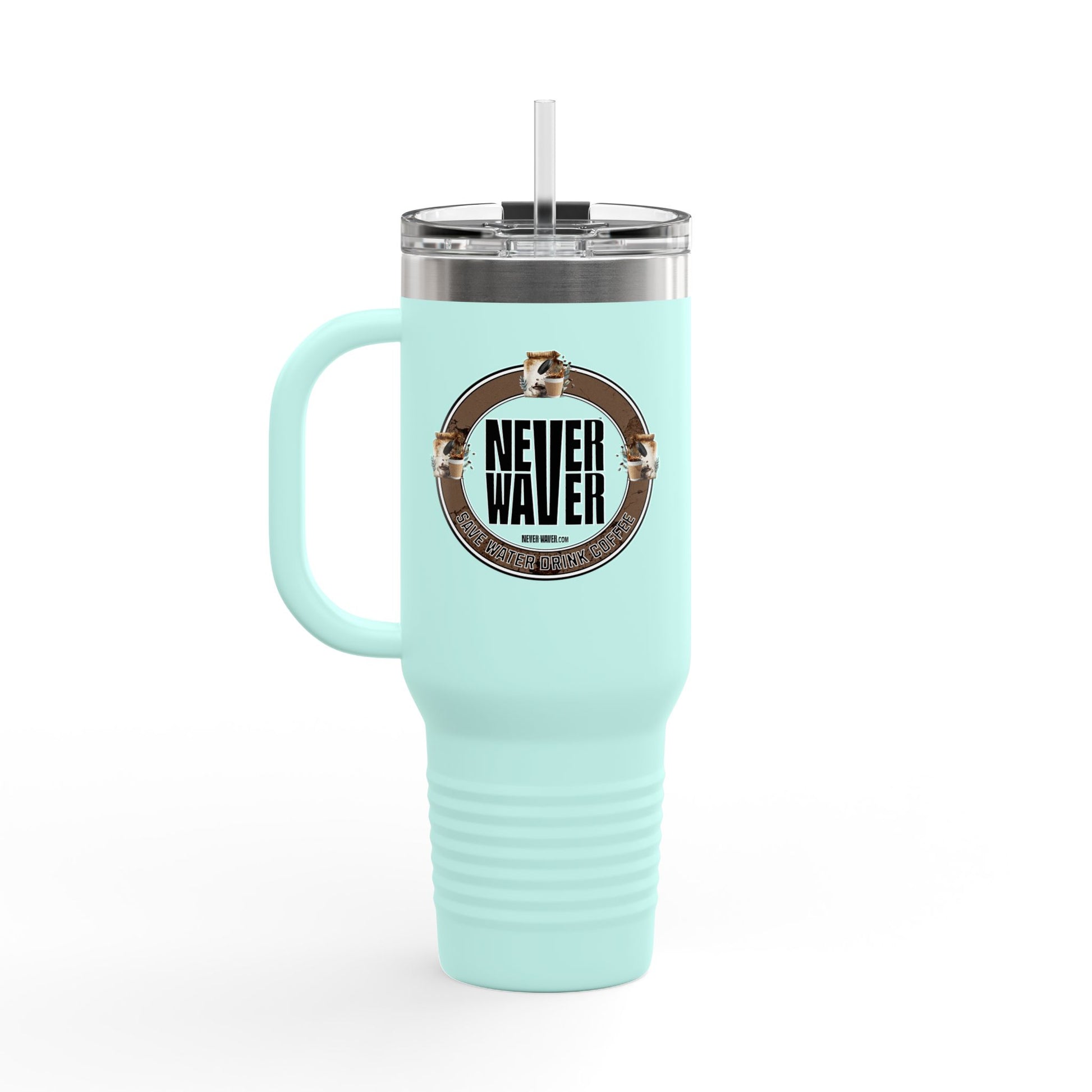 Never Waver Save Water Drink Coffee Insulated Travel Mug, 40oz - Never Waver