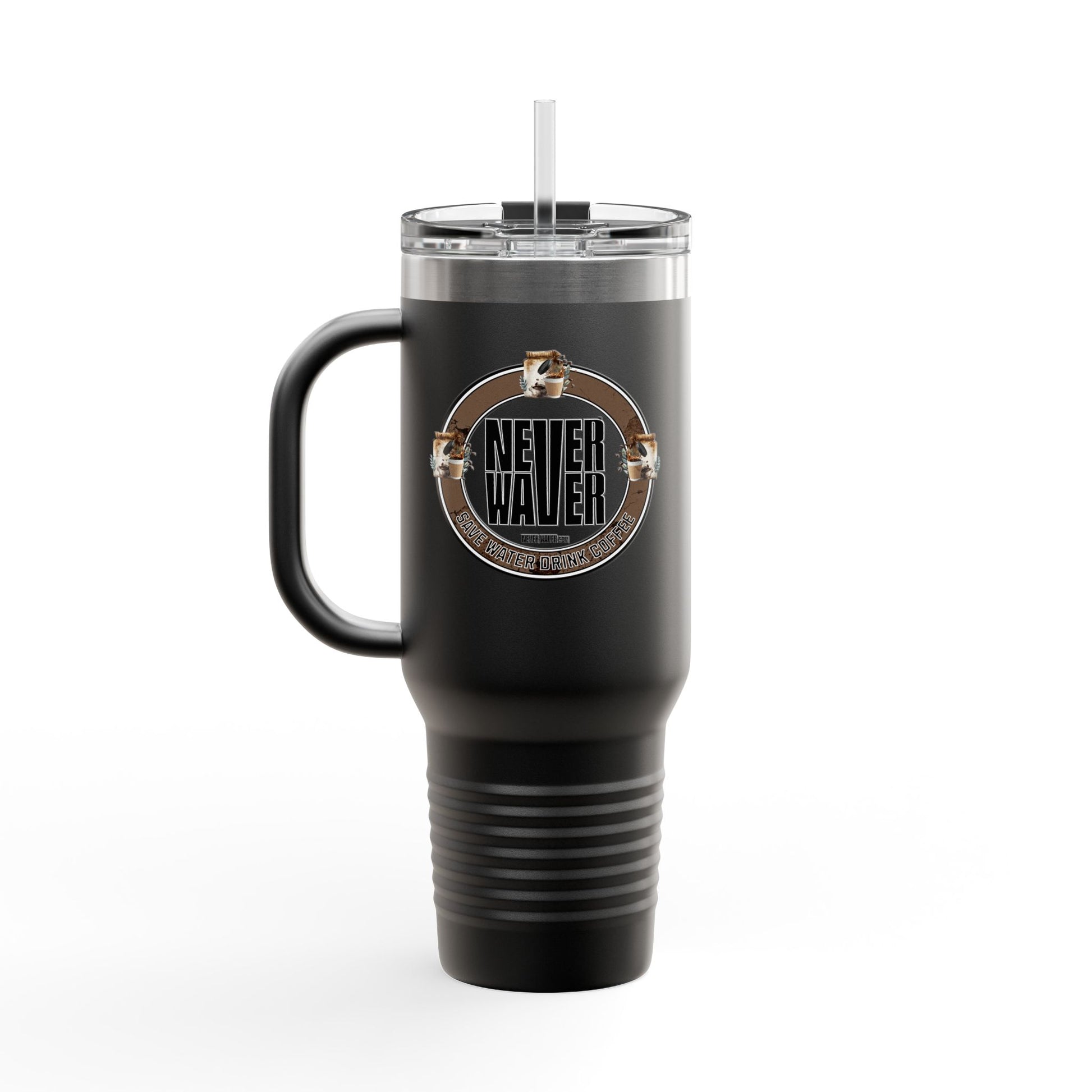 Never Waver Save Water Drink Coffee Insulated Travel Mug, 40oz - Never Waver