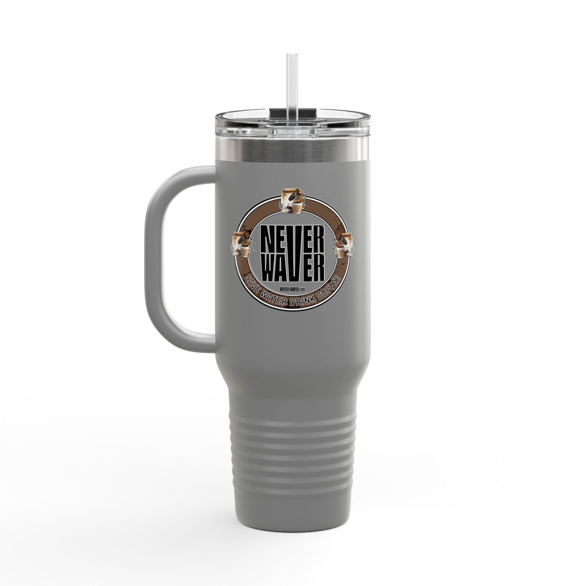 Never Waver Save Water Drink Coffee Insulated Travel Mug, 40oz - Never Waver