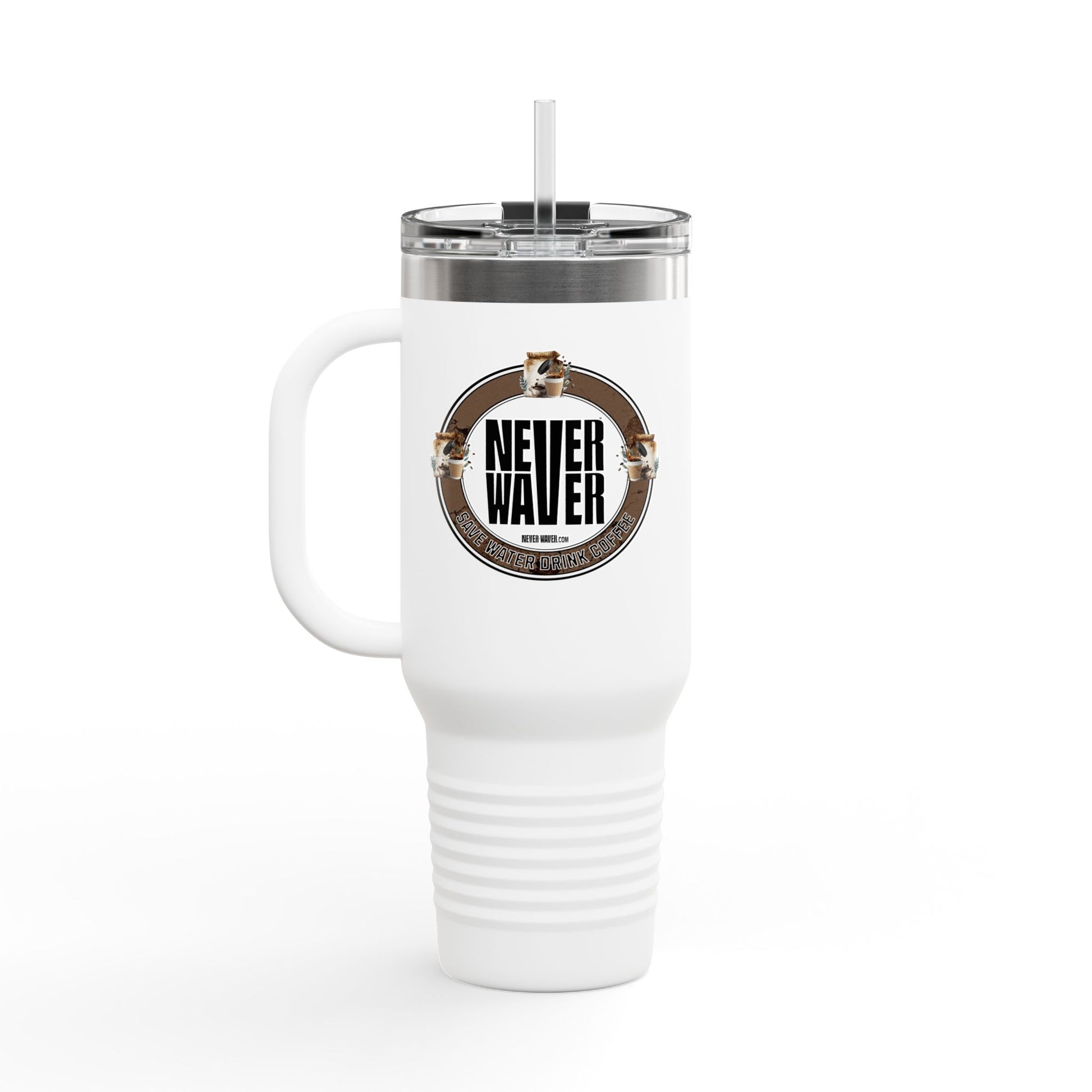 Never Waver Save Water Drink Coffee Insulated Travel Mug, 40oz - Never Waver