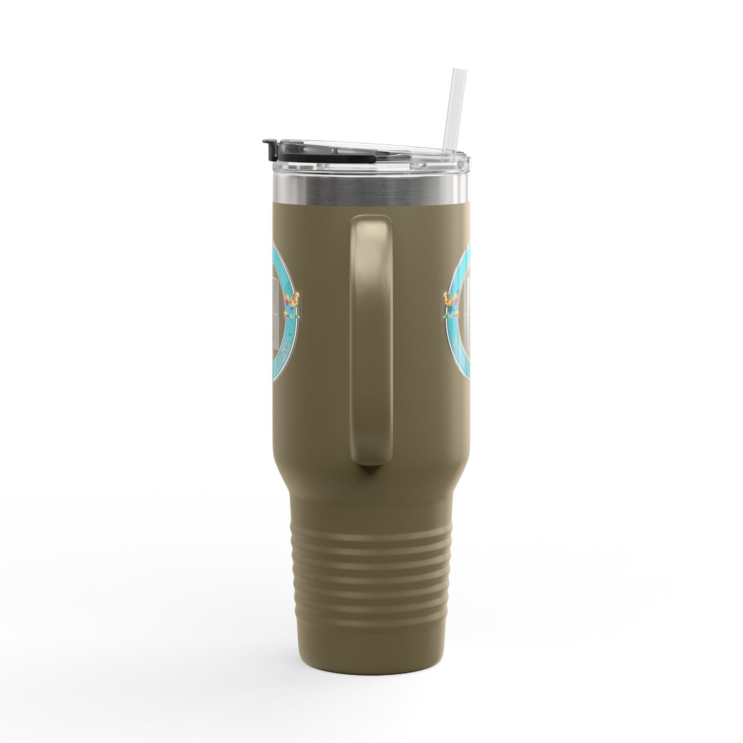 Never Waver Save Water Drink Tiki Drinks Insulated Travel Mug, 40oz - Never Waver
