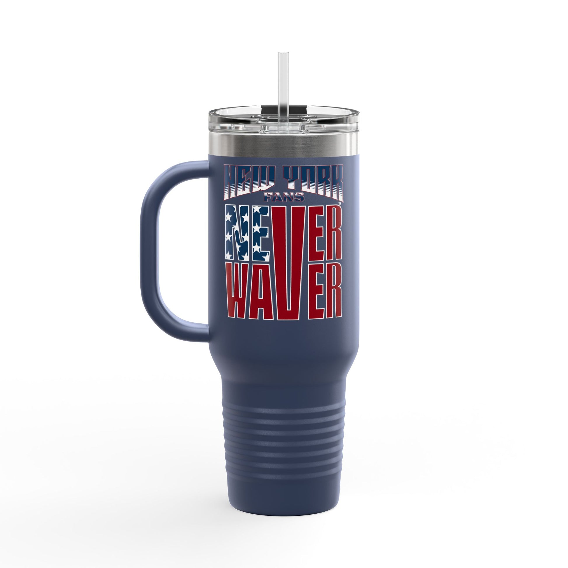 New York Fans Never Waver Insulated Travel Mug, 40oz - Never Waver