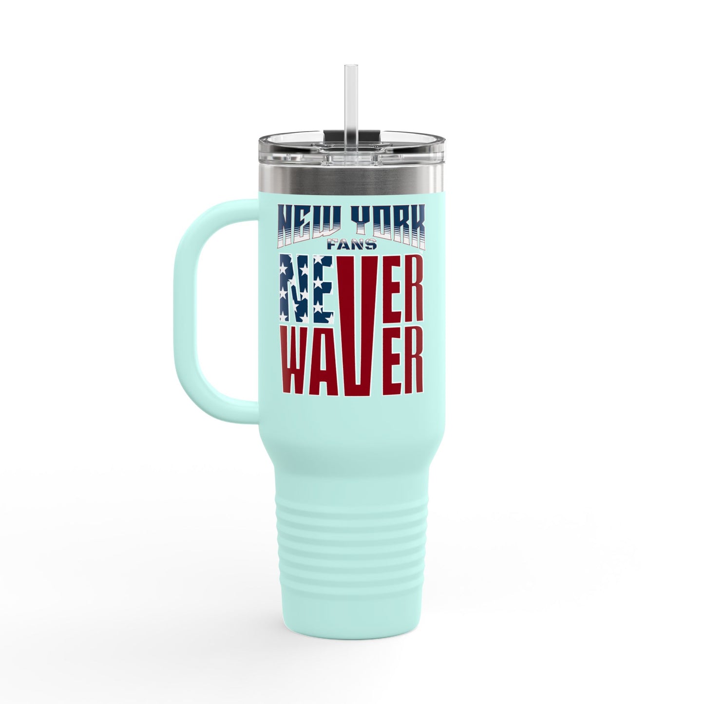 New York Fans Never Waver Insulated Travel Mug, 40oz - Never Waver