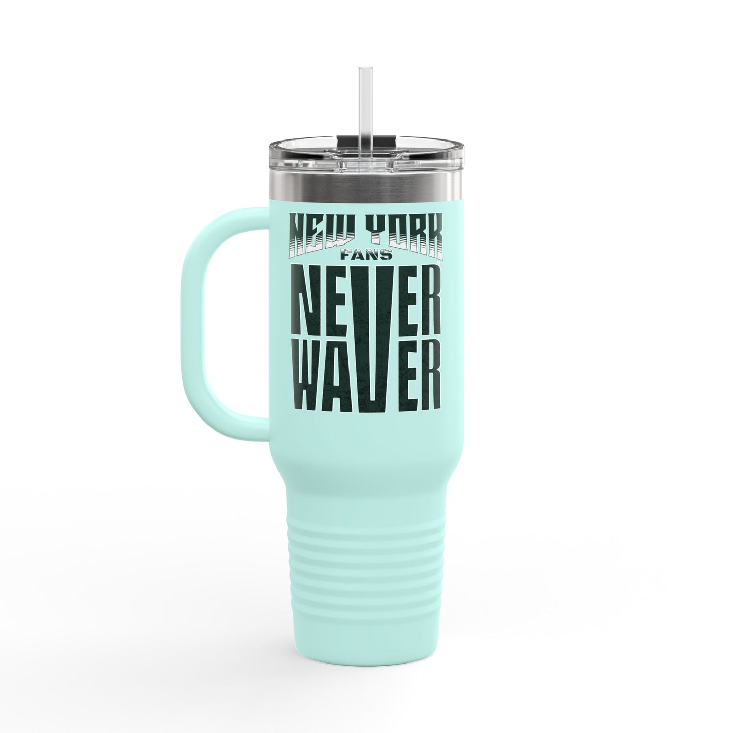 New York Fans Never Waver Insulated Travel Mug, 40oz - Never Waver