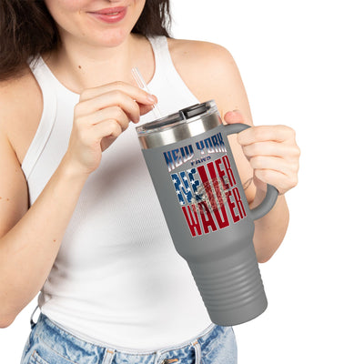 New York Fans Never Waver W-Leopard Football Insulated Travel Mug, 40oz - Never Waver