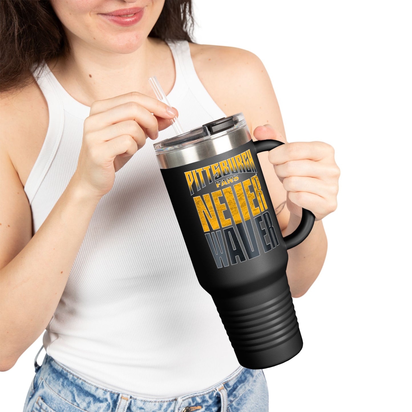 Pittsburgh Fans Never Waver Insulated Travel Mug, 40oz - Never Waver