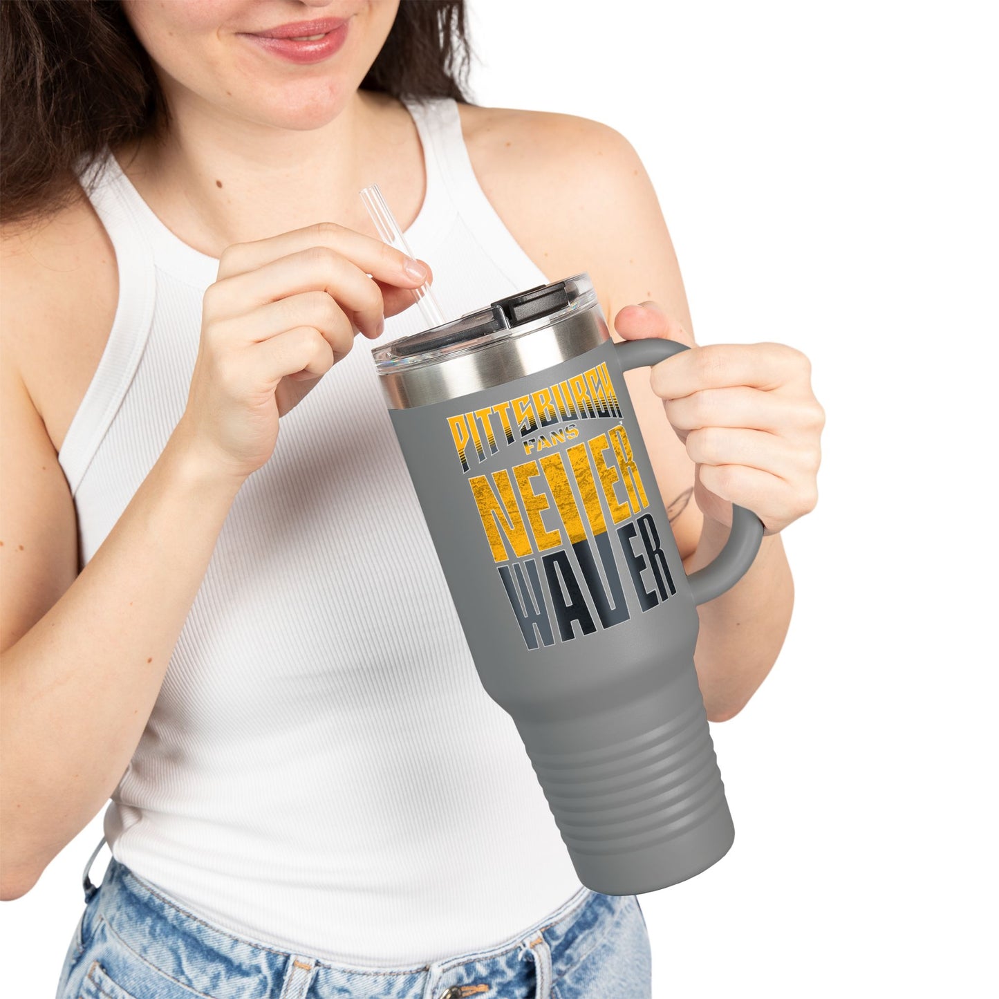 Pittsburgh Fans Never Waver Insulated Travel Mug, 40oz - Never Waver