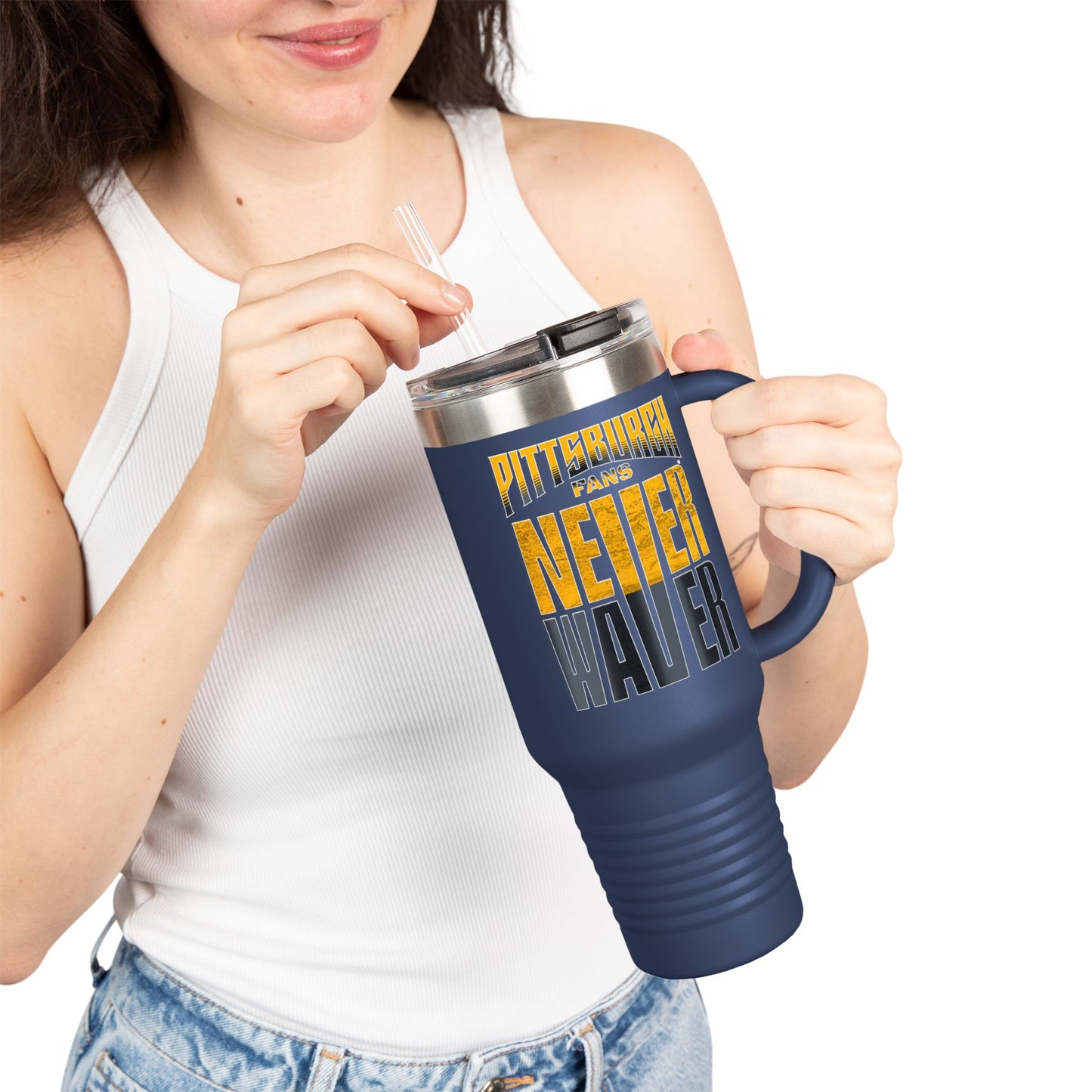 Pittsburgh Fans Never Waver Insulated Travel Mug, 40oz - Never Waver