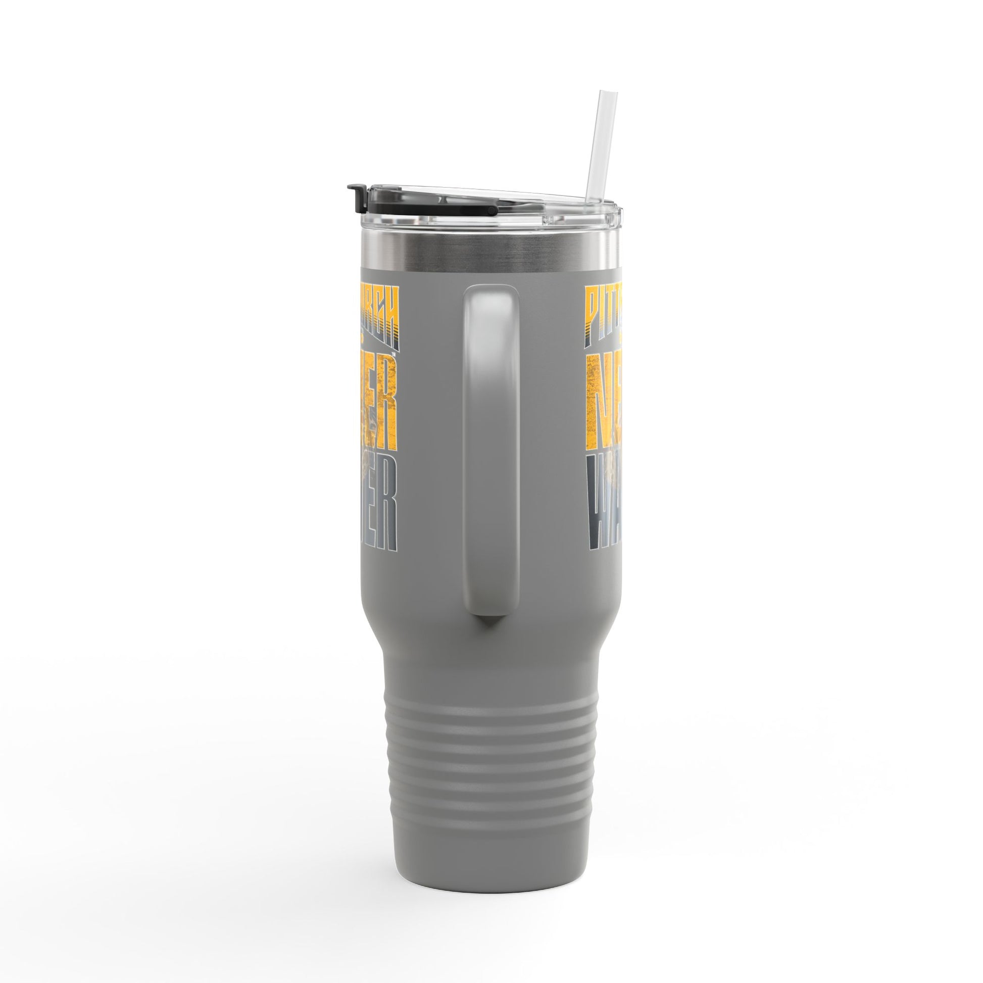 Pittsburgh Fans Never Waver with leopard football Insulated Travel Mug, 40oz - Never Waver