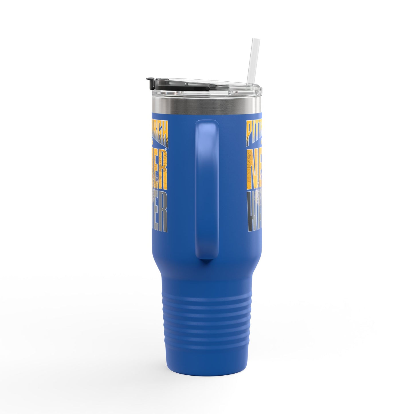 Pittsburgh Fans Never Waver with leopard football Insulated Travel Mug, 40oz - Never Waver