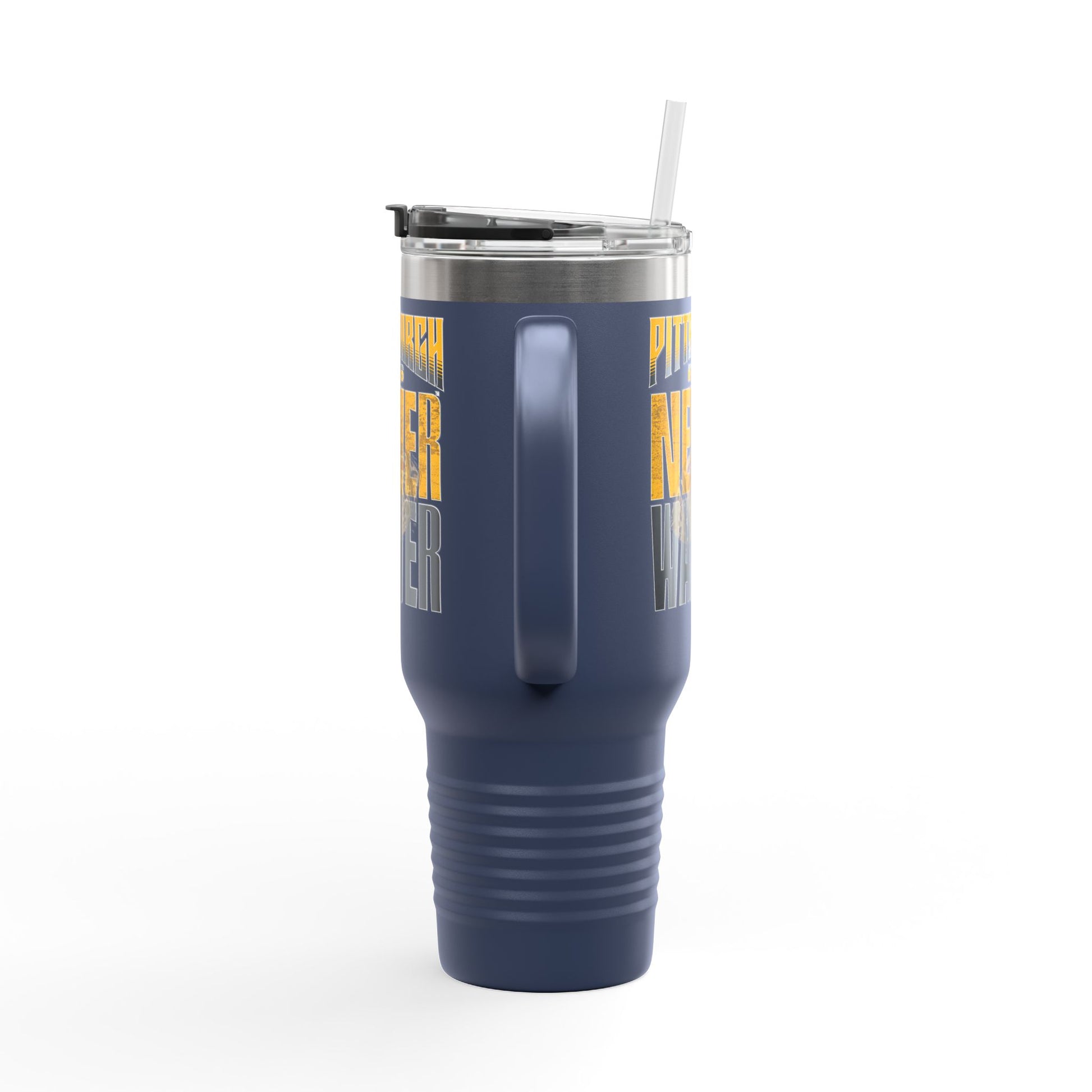 Pittsburgh Fans Never Waver with leopard football Insulated Travel Mug, 40oz - Never Waver