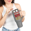 San Francisco Fans Never Waver with leopard football Insulated Travel Mug, 40oz - Never Waver