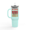 San Francisco Fans Never Waver with leopard football Insulated Travel Mug, 40oz - Never Waver