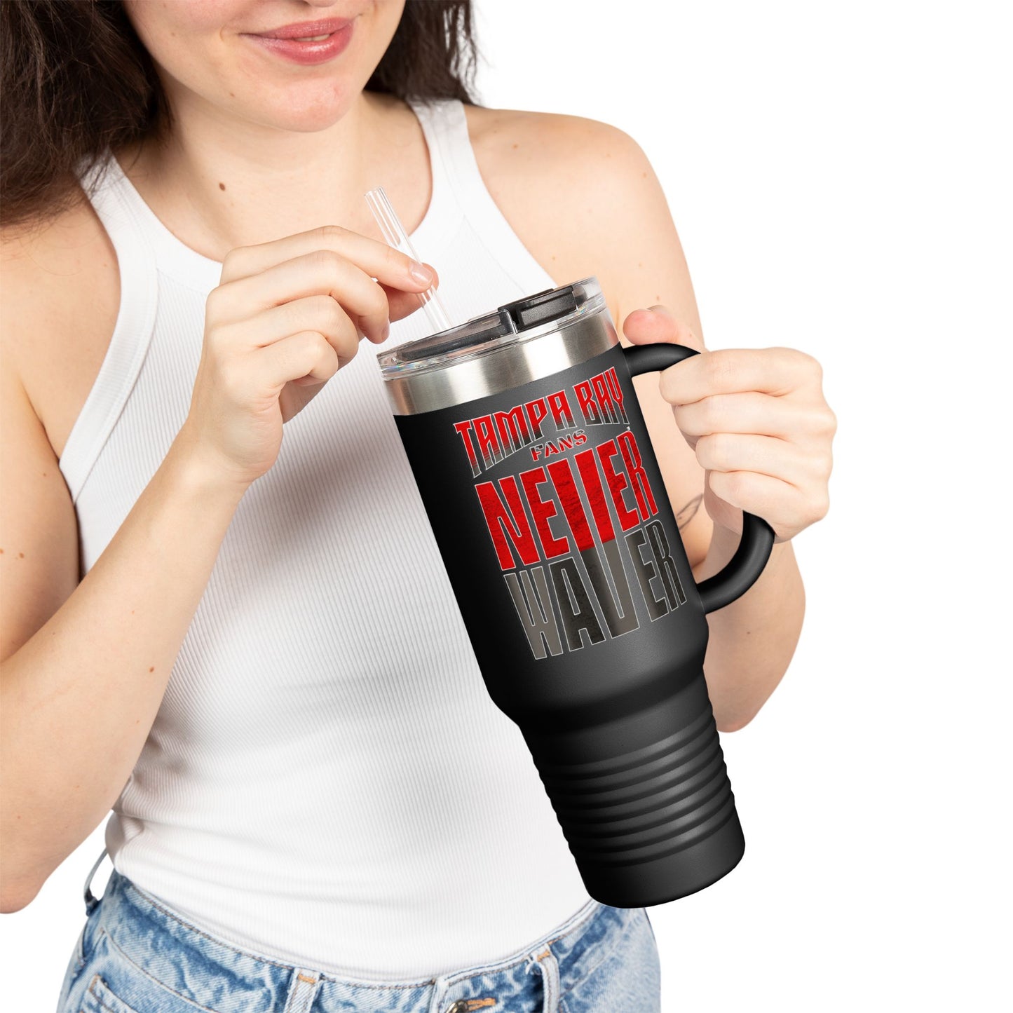 Tampa Bay Fans Never Waver Insulated Travel Mug, 40oz - Never Waver