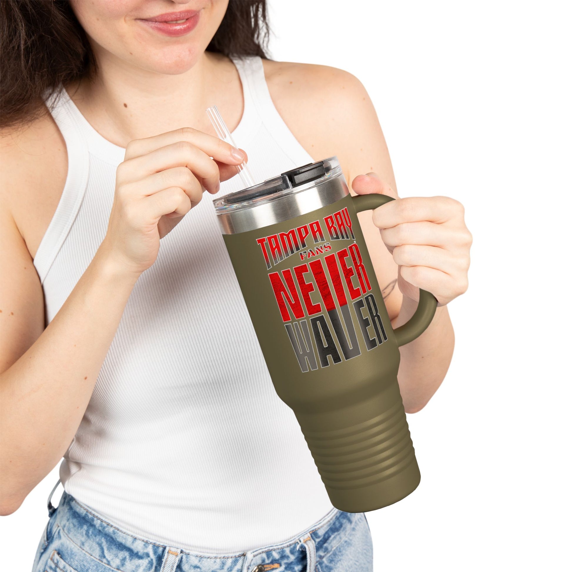 Tampa Bay Fans Never Waver Insulated Travel Mug, 40oz - Never Waver