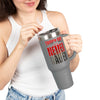 Tampa Bay Fans Never Waver with leopard football Insulated Travel Mug, 40oz - Never Waver