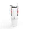 Tampa Bay Fans Never Waver with leopard football Insulated Travel Mug, 40oz - Never Waver