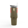 Tampa Bay Fans Never Waver with leopard football Insulated Travel Mug, 40oz - Never Waver