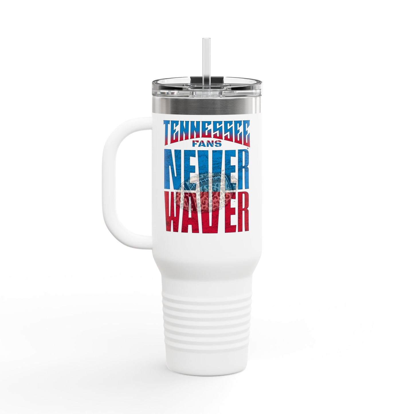 Tennessee Fans Never Waver W-Leopard Football Insulated Travel Mug, 40oz - Never Waver
