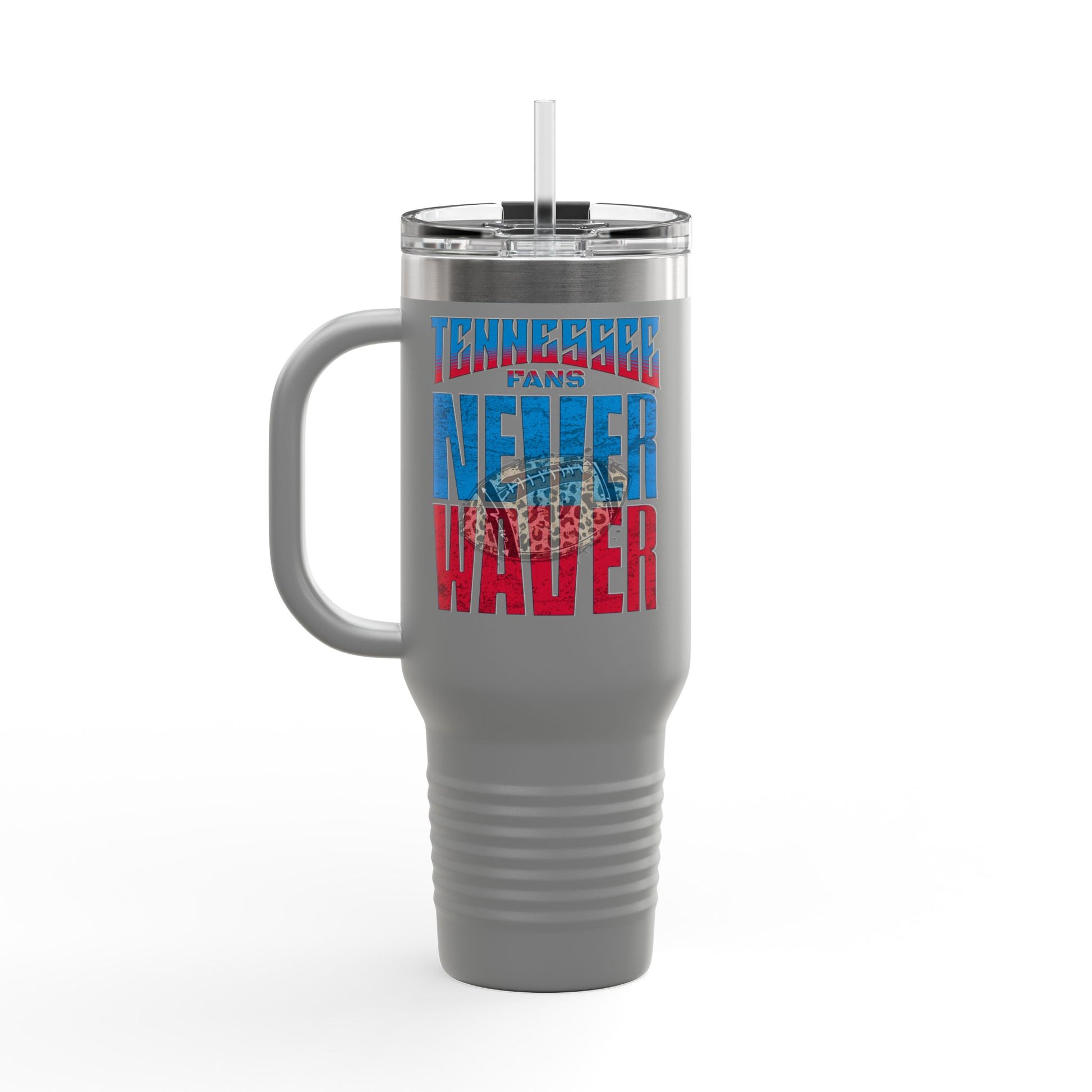 Tennessee Fans Never Waver W-Leopard Football Insulated Travel Mug, 40oz - Never Waver