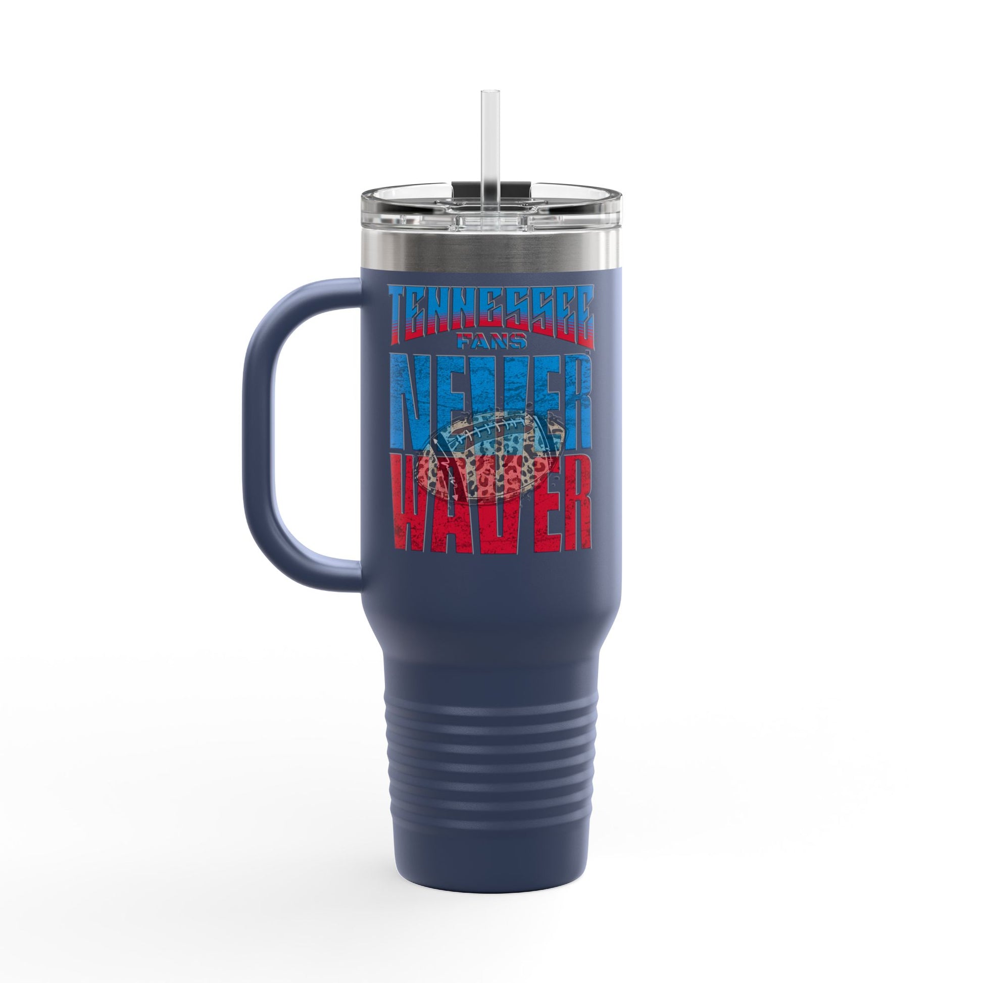 Tennessee Fans Never Waver W-Leopard Football Insulated Travel Mug, 40oz - Never Waver
