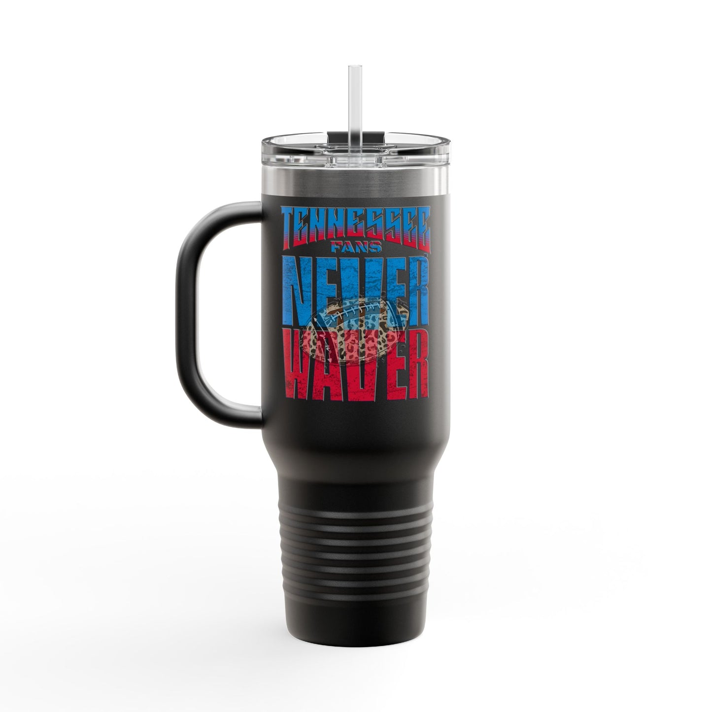 Tennessee Fans Never Waver W-Leopard Football Insulated Travel Mug, 40oz - Never Waver