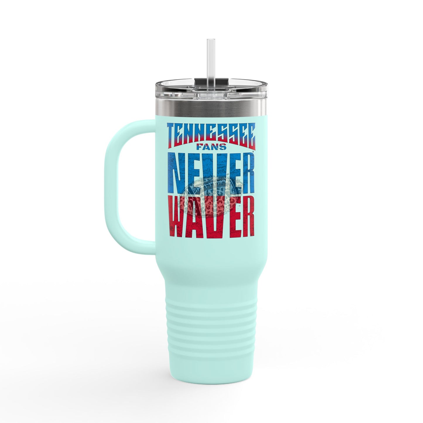 Tennessee Fans Never Waver W-Leopard Football Insulated Travel Mug, 40oz - Never Waver