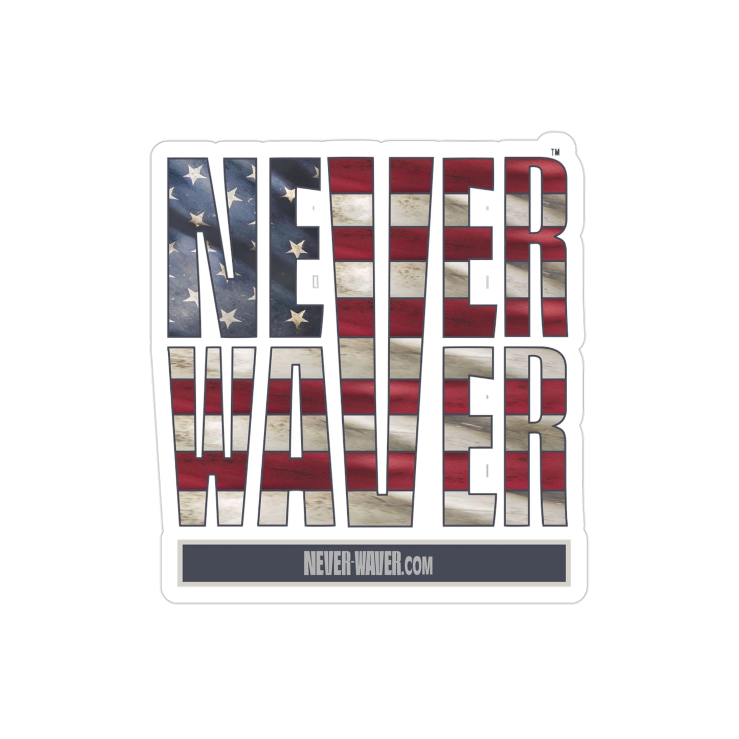 Never Waver Transparent Outdoor Stickers, Die-Cut, 1pc - Never Waver