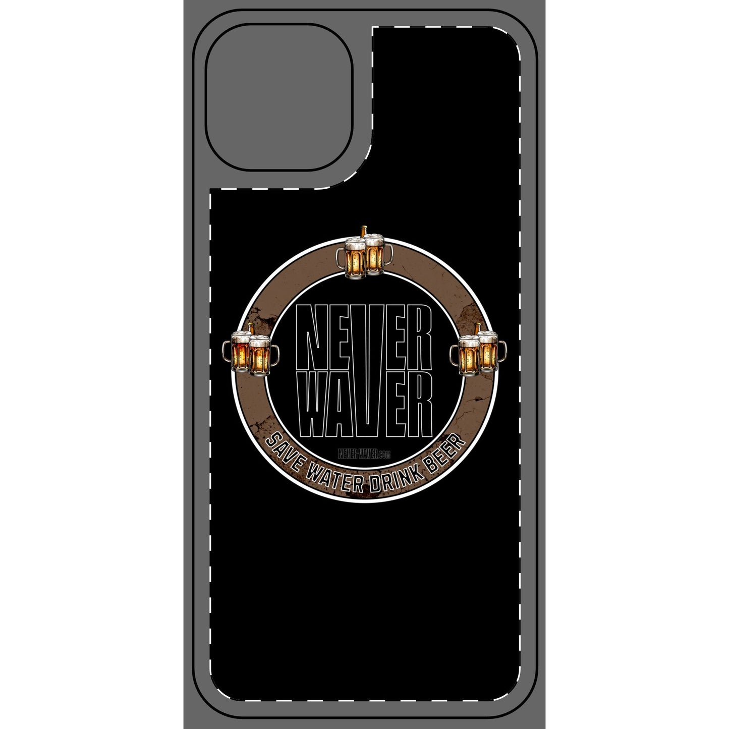Never Waver Phone Skin - Beer Lover's Accessory - Never Waver