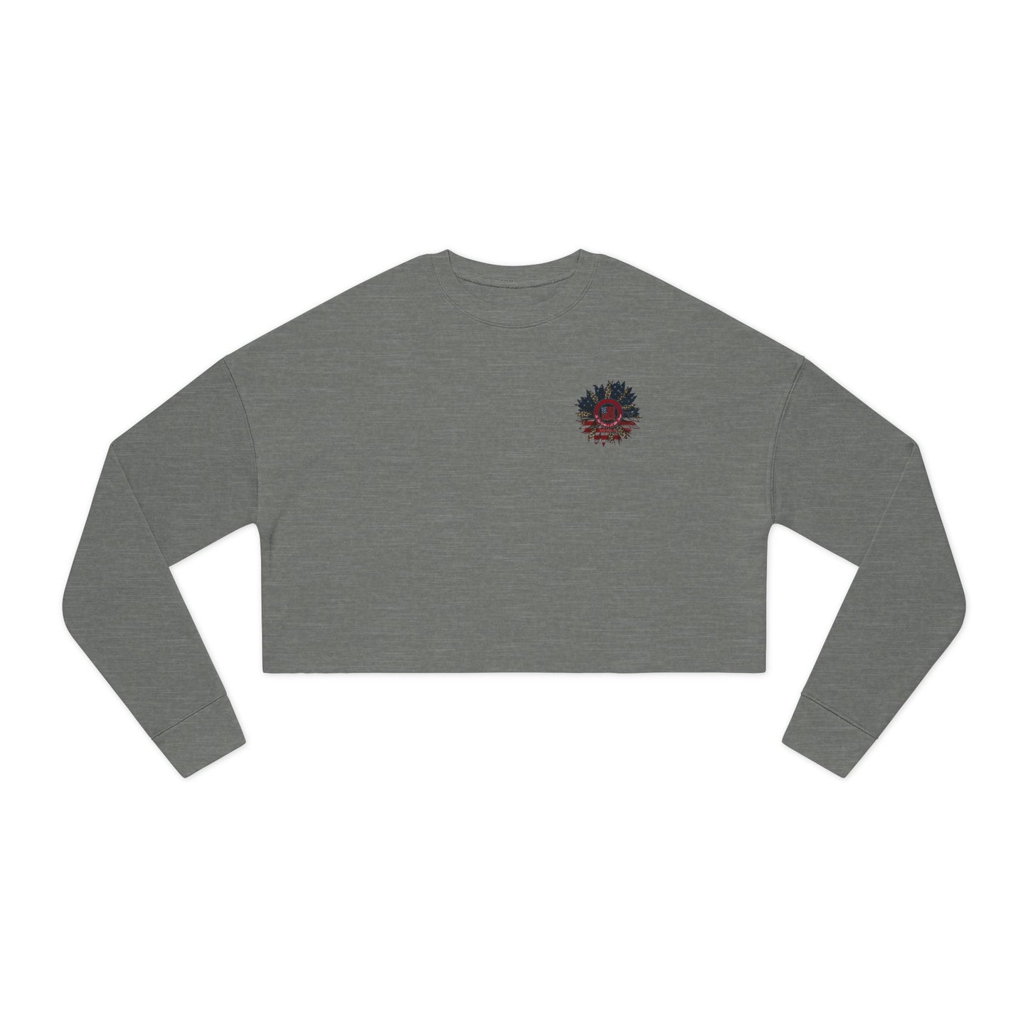 Never Waver Be Red White and A Little Bougie, Women's Cropped Sweatshirt - Bohemian Floral Design for Cozy Style - Never Waver