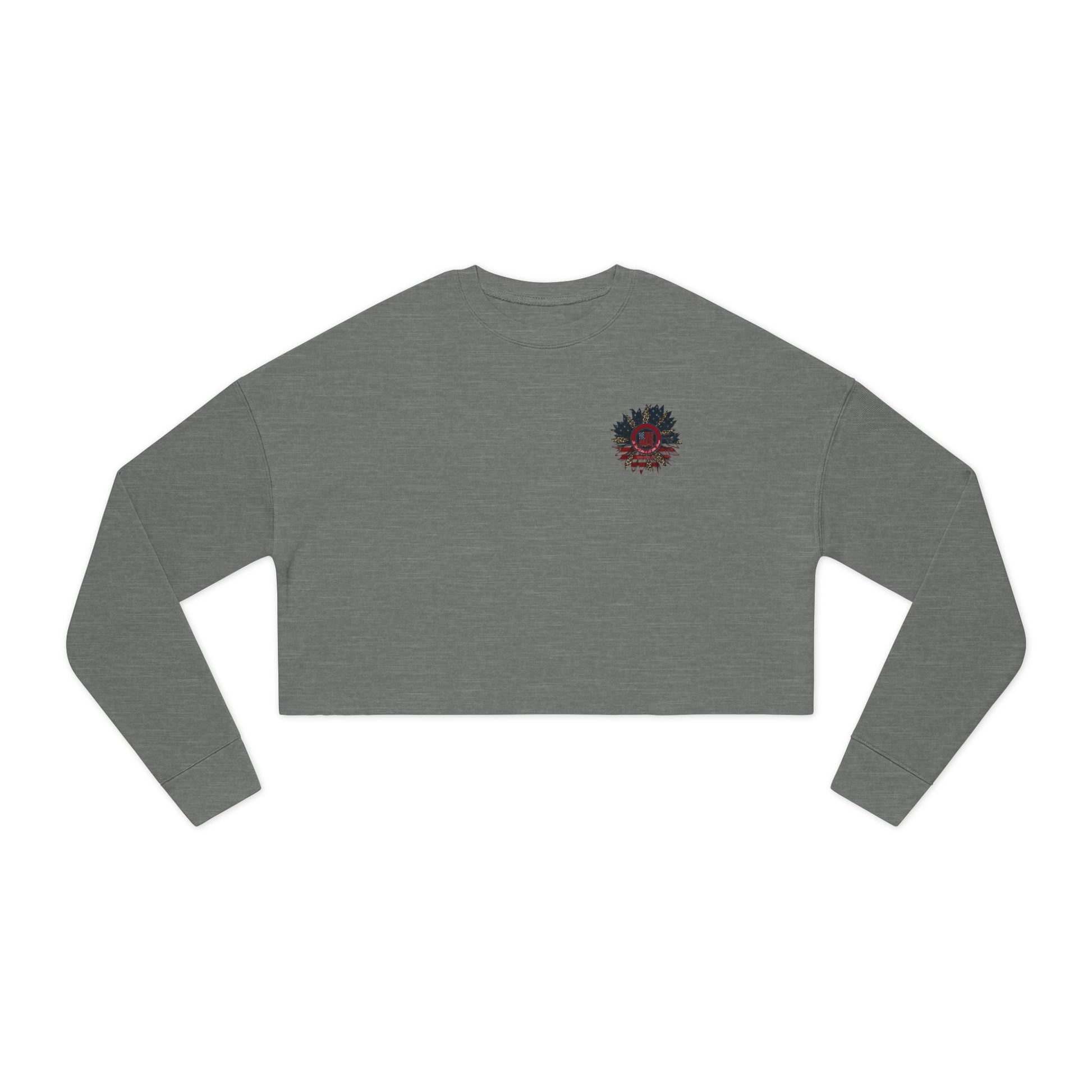 Never Waver Be Red White and A Little Bougie, Women's Cropped Sweatshirt - Bohemian Floral Design for Cozy Style - Never Waver