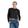 Never Waver Be Red White and A Little Bougie, Women's Cropped Sweatshirt - Bohemian Floral Design for Cozy Style - Never Waver