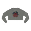 Never Waver Be Red White and A Little Bougie, Women's Cropped Sweatshirt - Bohemian Floral Design for Cozy Style - Never Waver