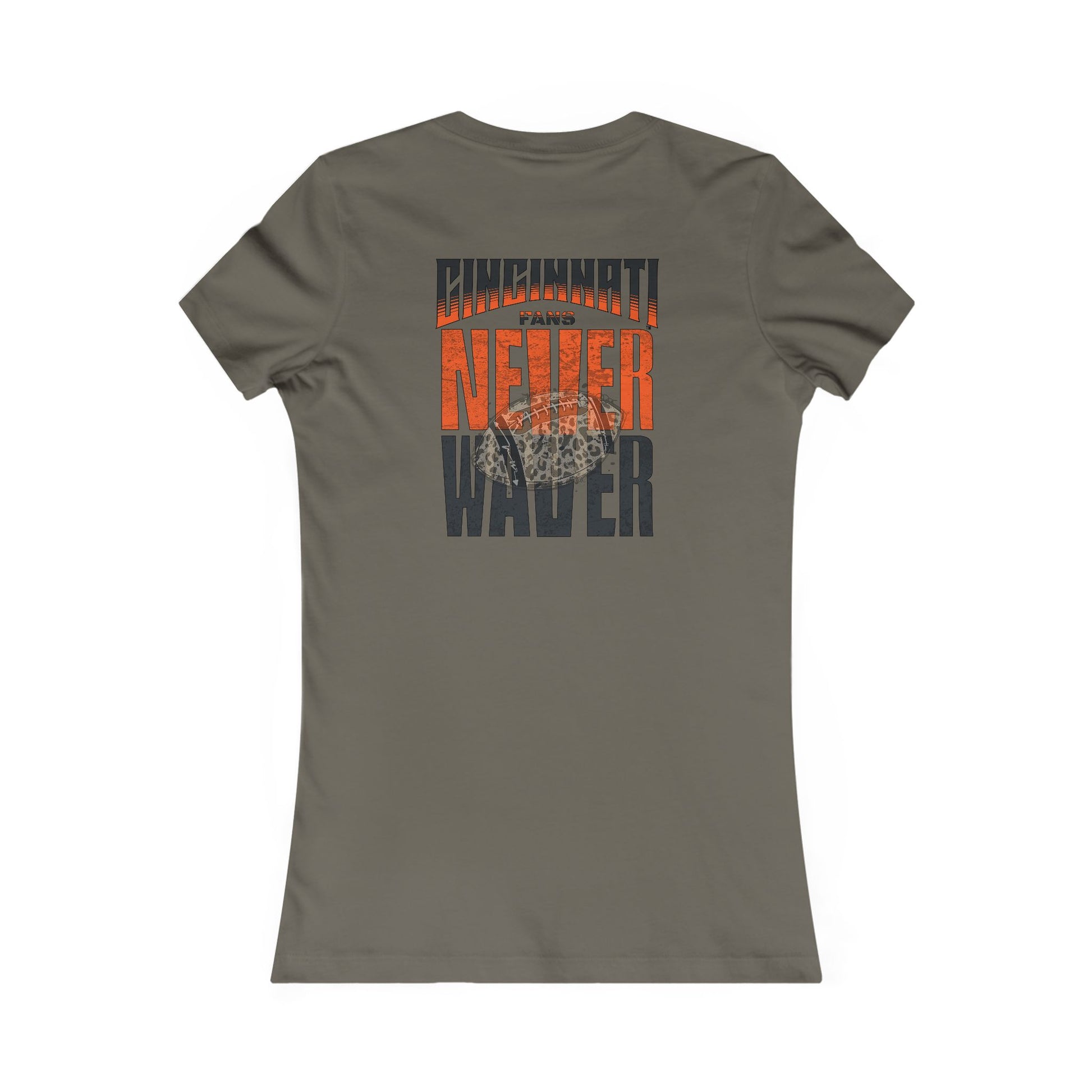Cincinnati Fans Never Waver W-Leopard Football Women's Favorite Tee - Never Waver