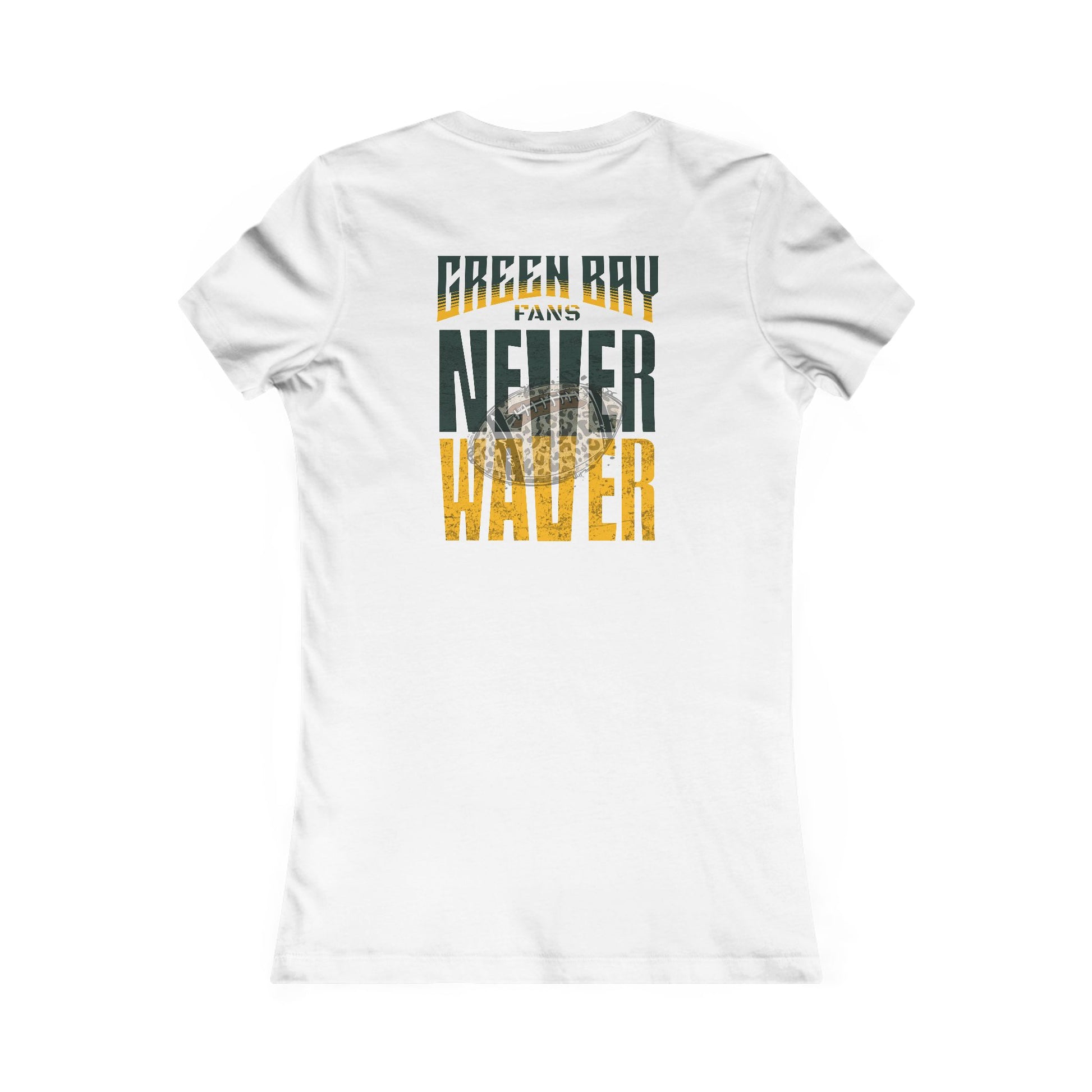 Green Bay Fans Never Waver With Leopard Football Women's Favorite Tee - Never Waver