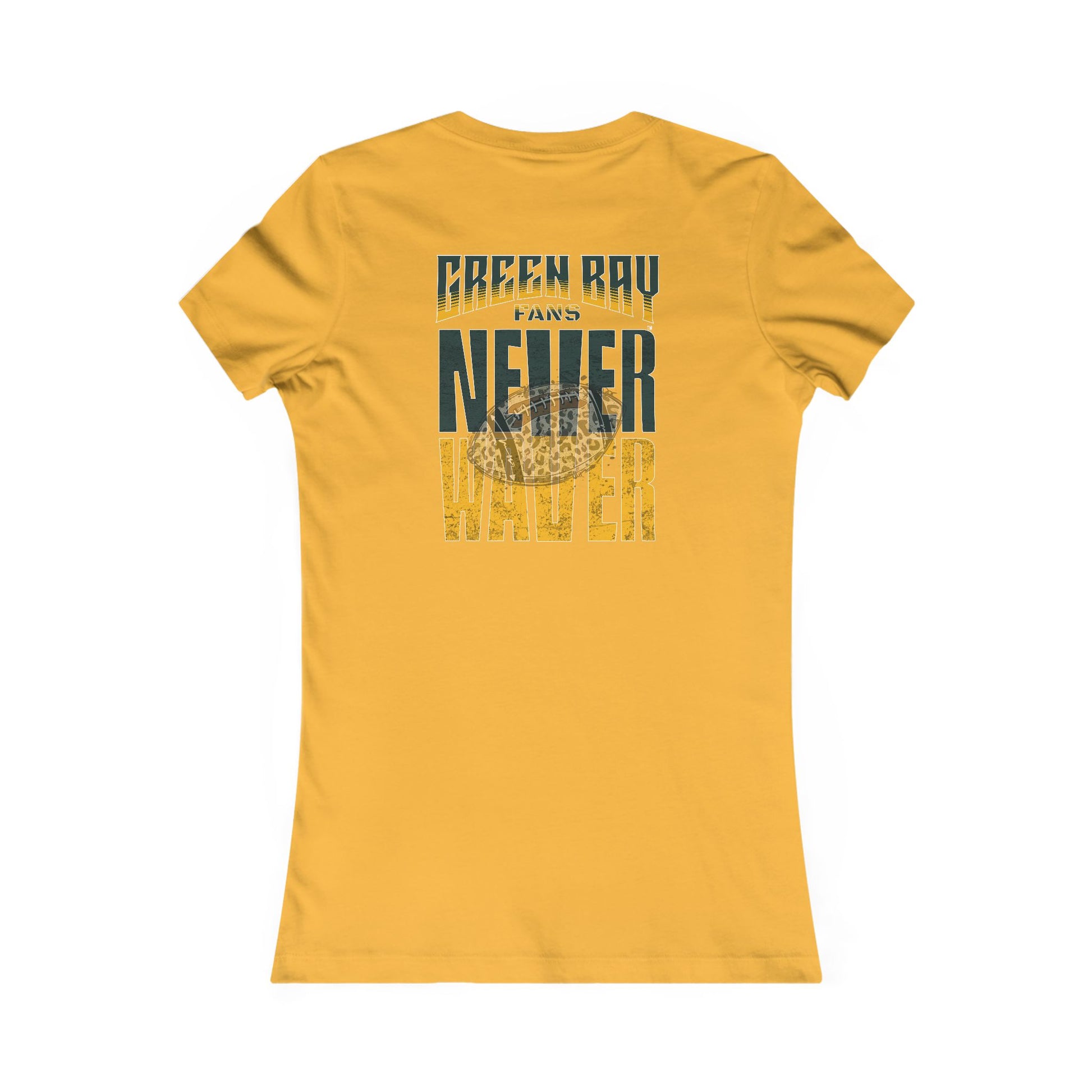 Green Bay Fans Never Waver With Leopard Football Women's Favorite Tee - Never Waver