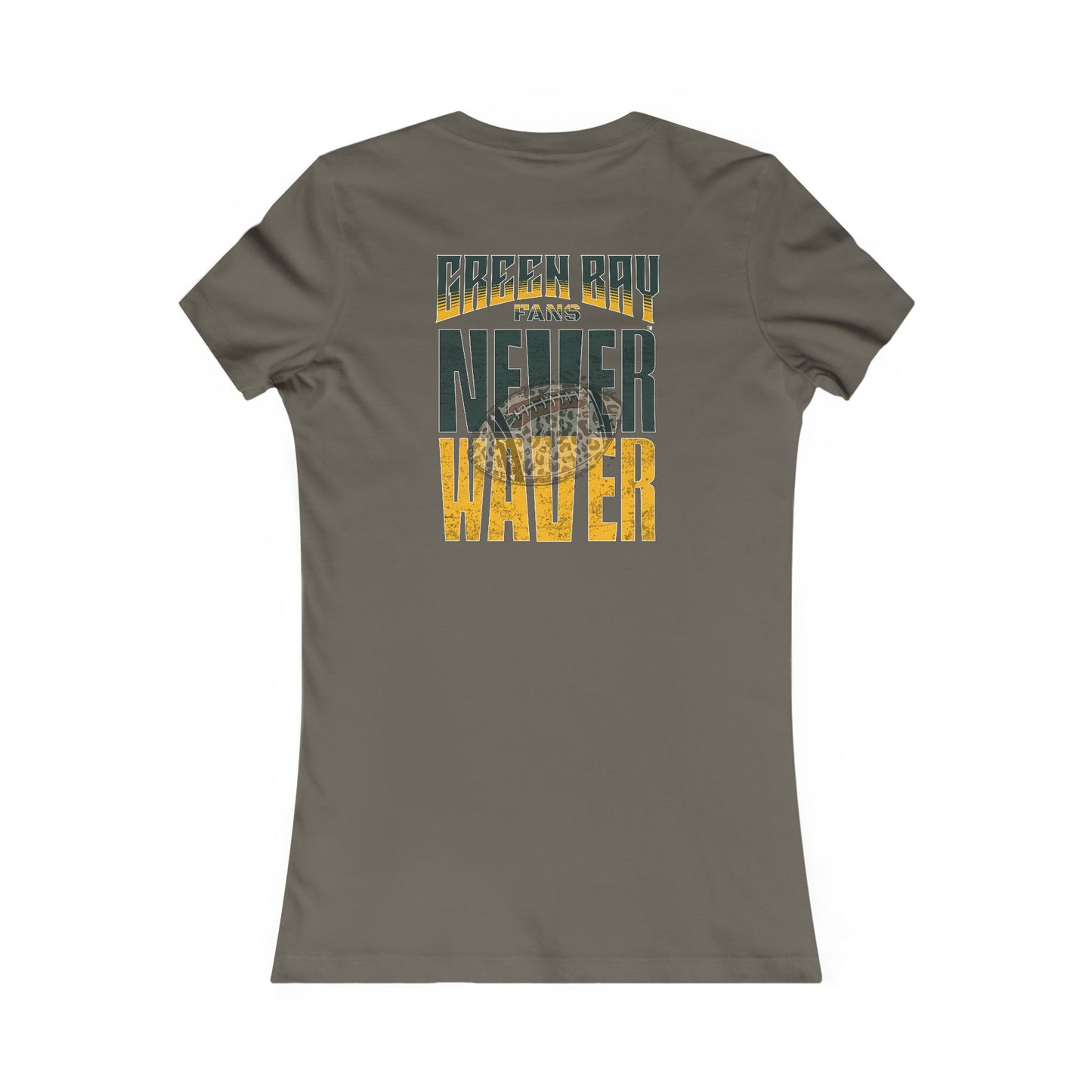 Green Bay Fans Never Waver With Leopard Football Women's Favorite Tee - Never Waver