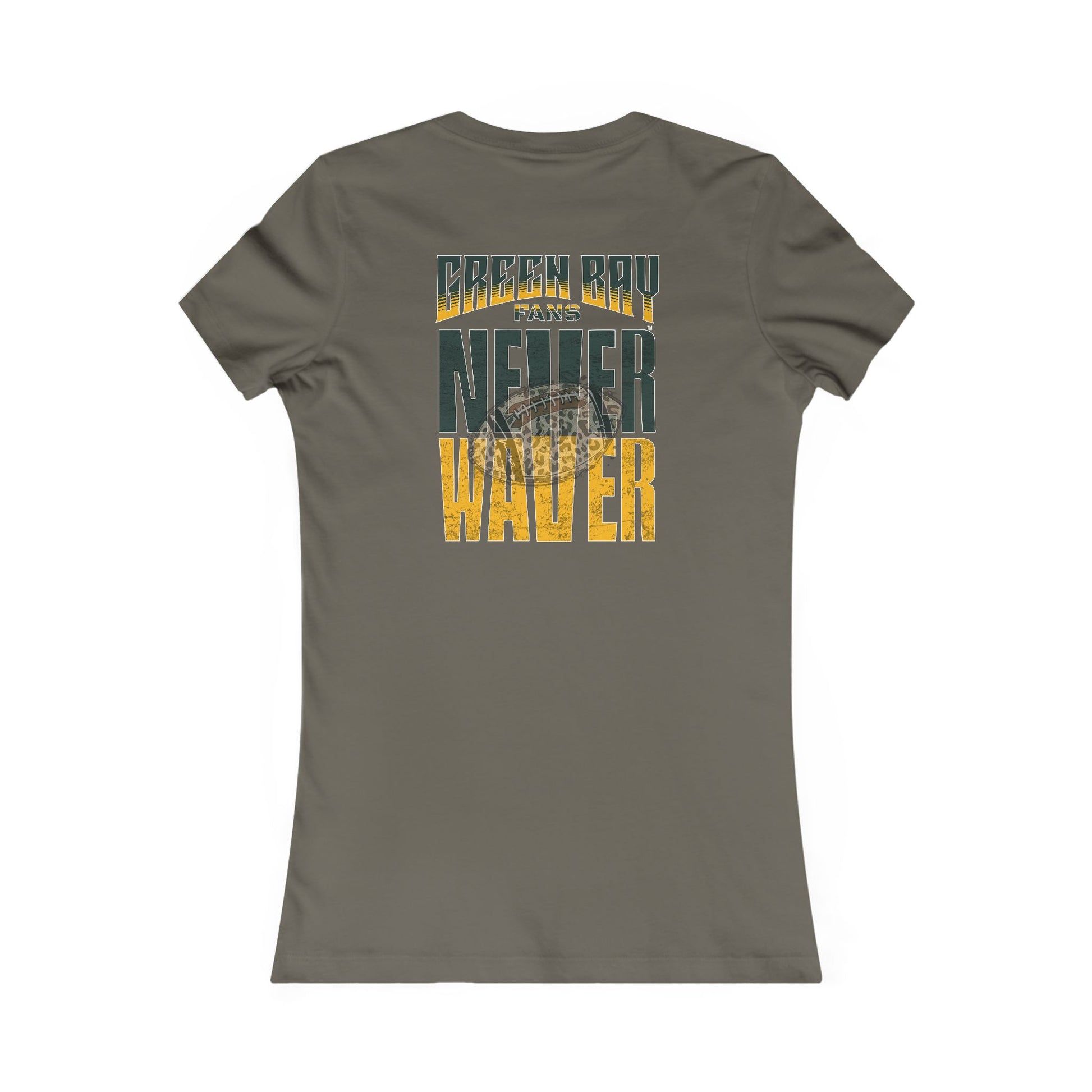 Green Bay Fans Never Waver With Leopard Football Women's Favorite Tee - Never Waver
