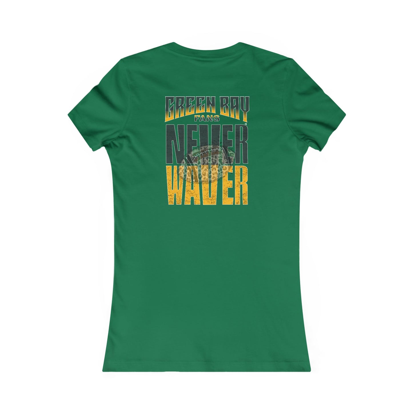 Green Bay Fans Never Waver With Leopard Football Women's Favorite Tee - Never Waver