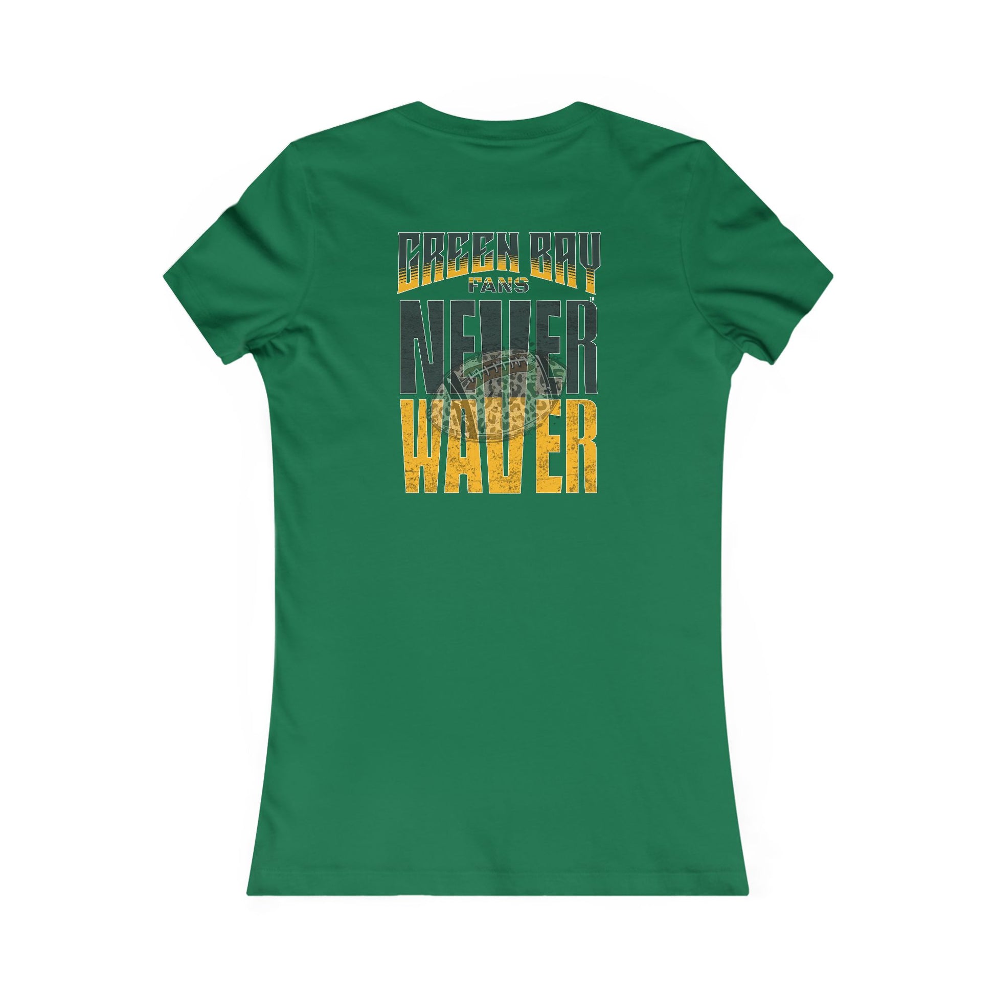 Green Bay Fans Never Waver With Leopard Football Women's Favorite Tee - Never Waver