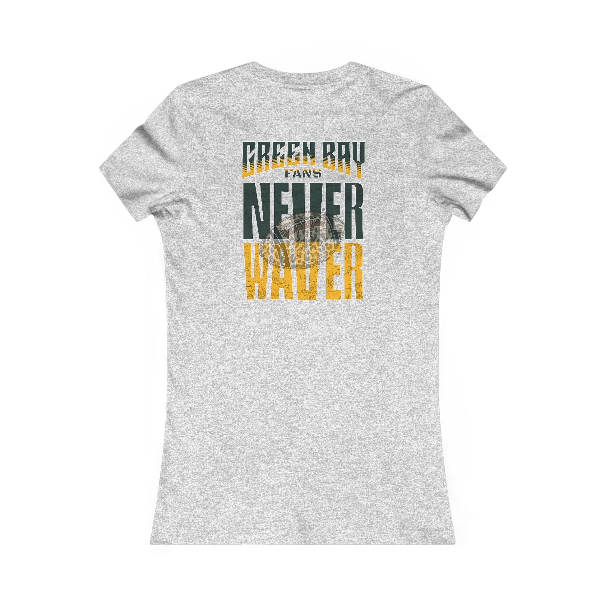 Green Bay Fans Never Waver With Leopard Football Women's Favorite Tee - Never Waver
