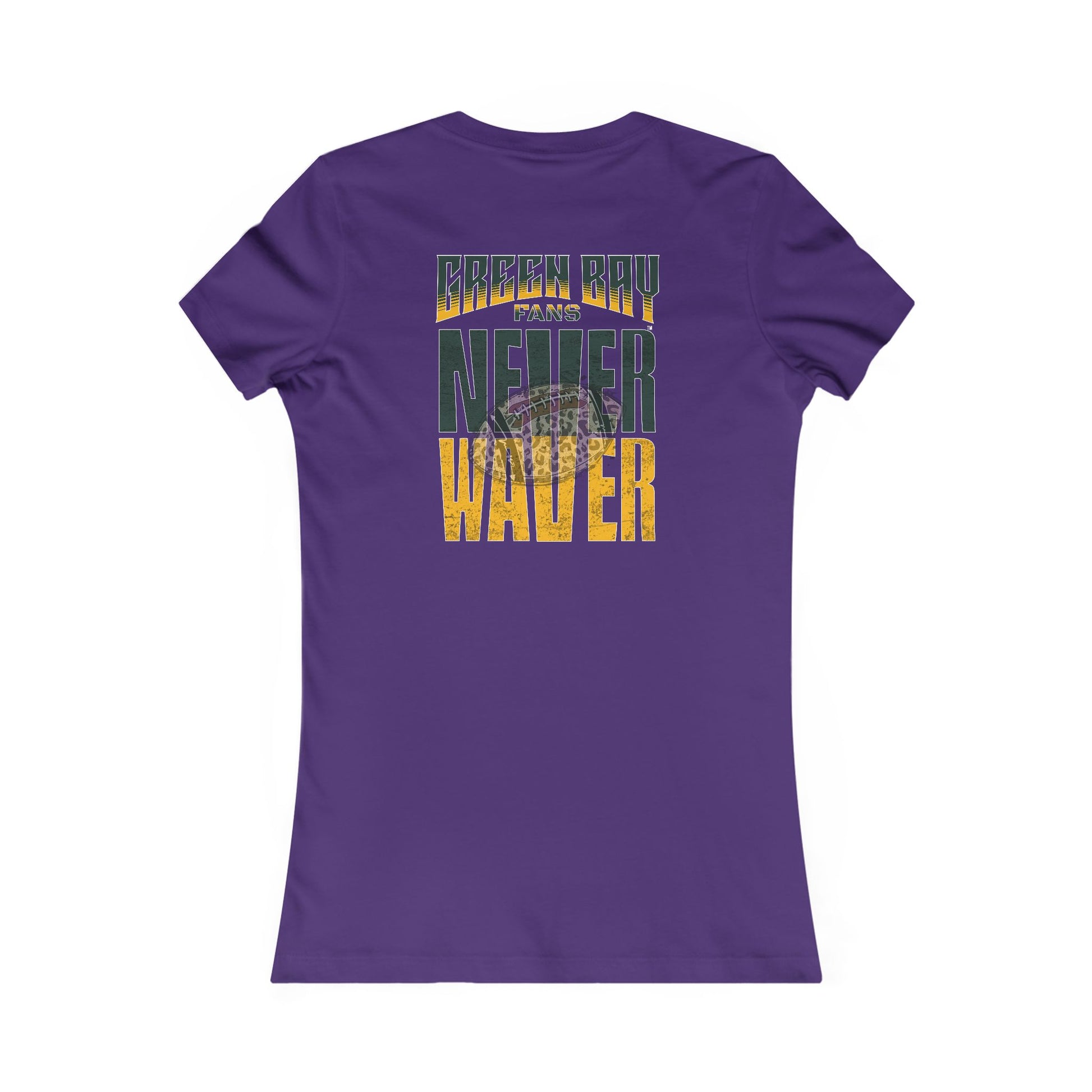 Green Bay Fans Never Waver With Leopard Football Women's Favorite Tee - Never Waver