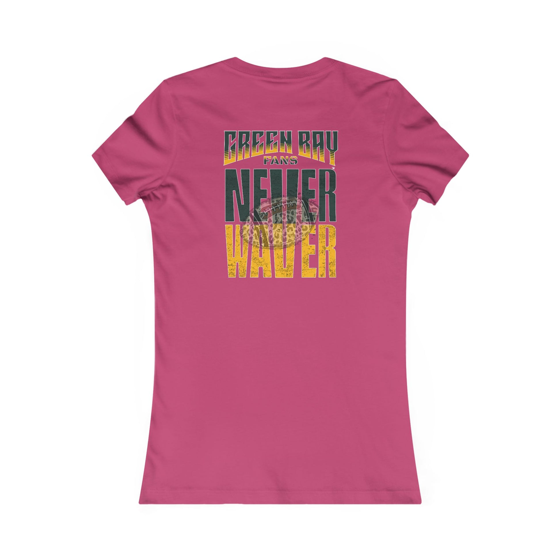 Green Bay Fans Never Waver With Leopard Football Women's Favorite Tee - Never Waver