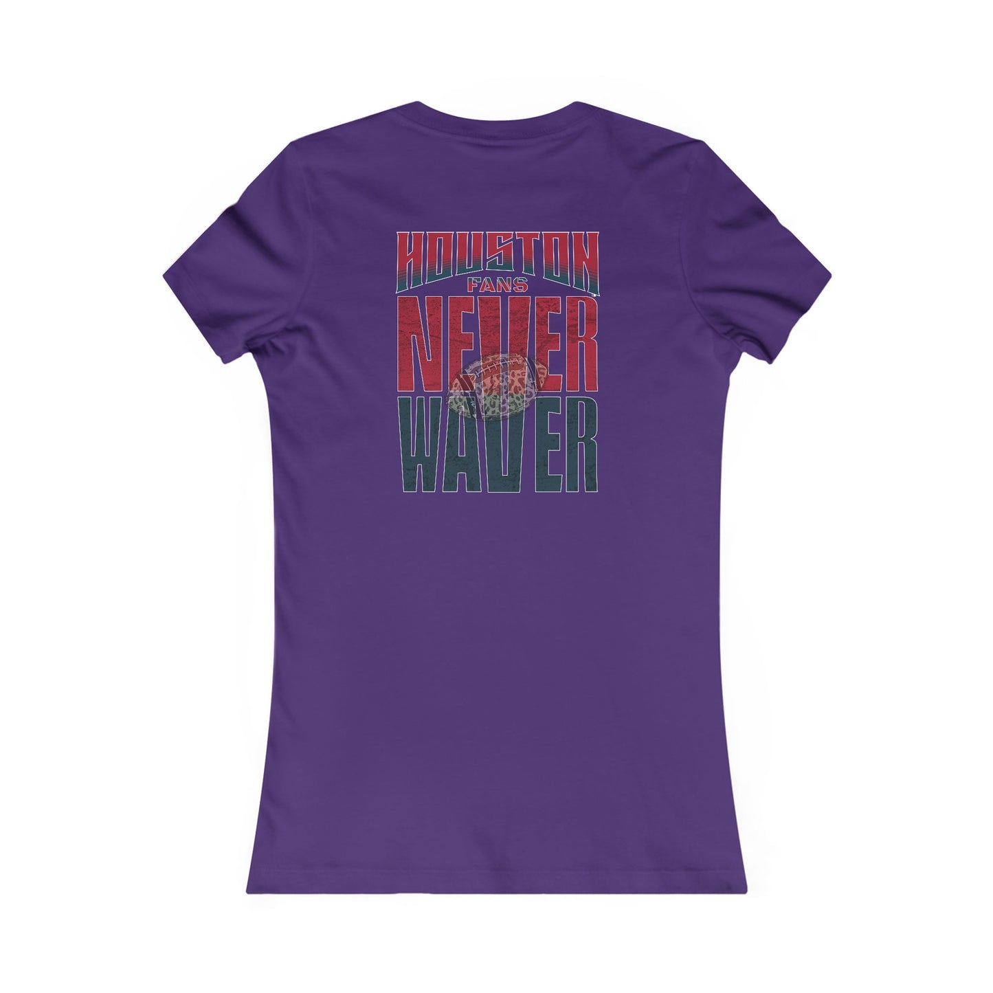 Houston Fans Never Waver W-Leopard Football Women's Favorite Tee - Never Waver