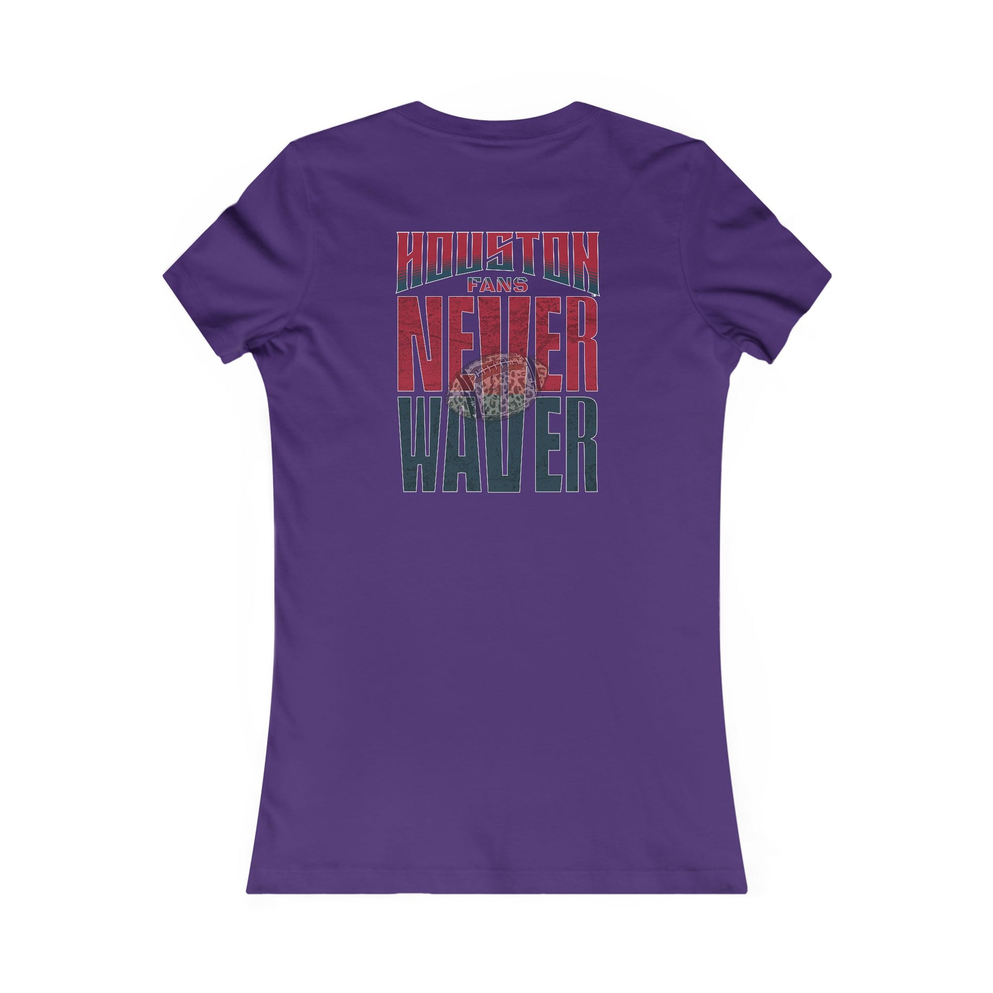 Houston Fans Never Waver W-Leopard Football Women's Favorite Tee - Never Waver
