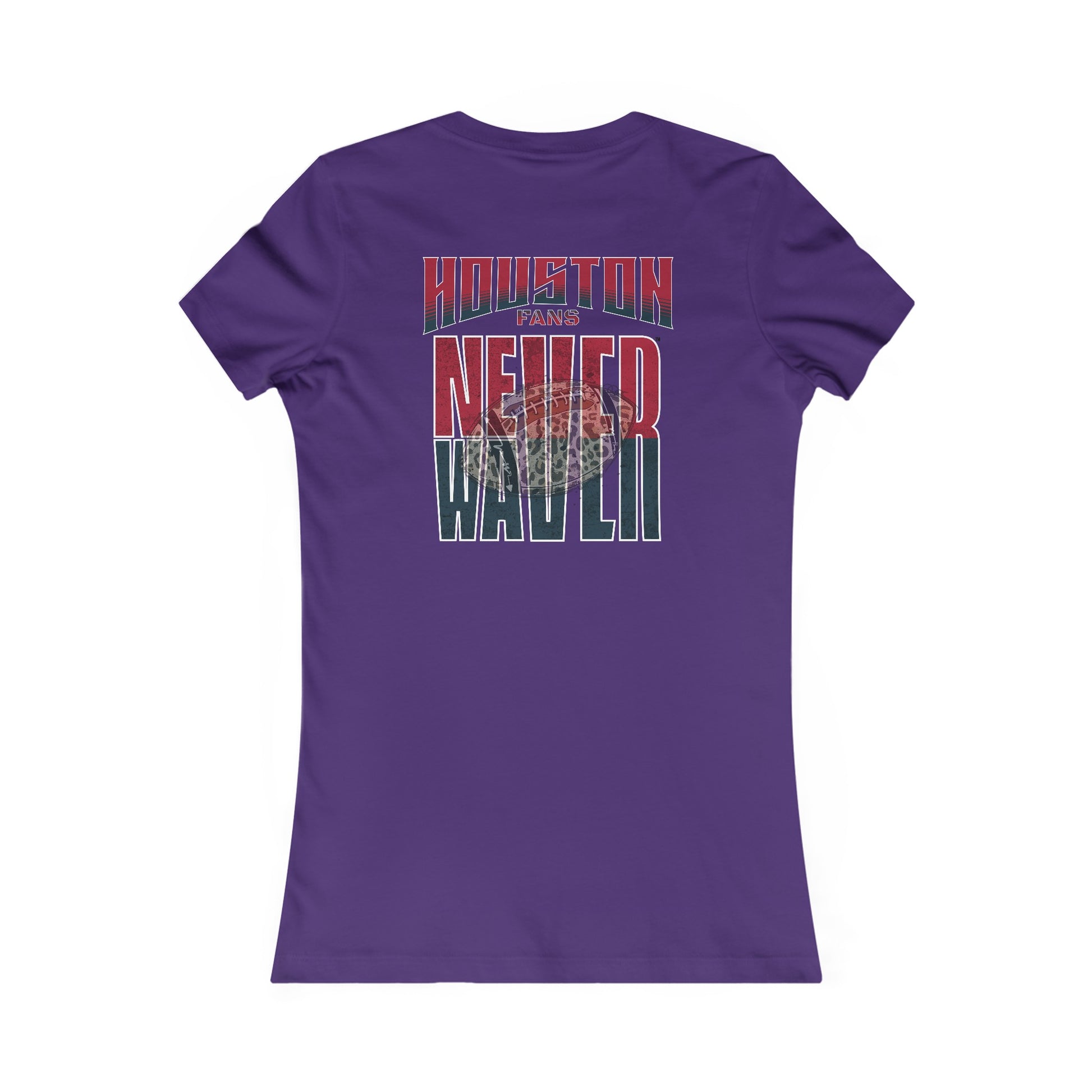 Huston Fans Never Waver W-Leopard Football Women's Favorite Tee - Never Waver