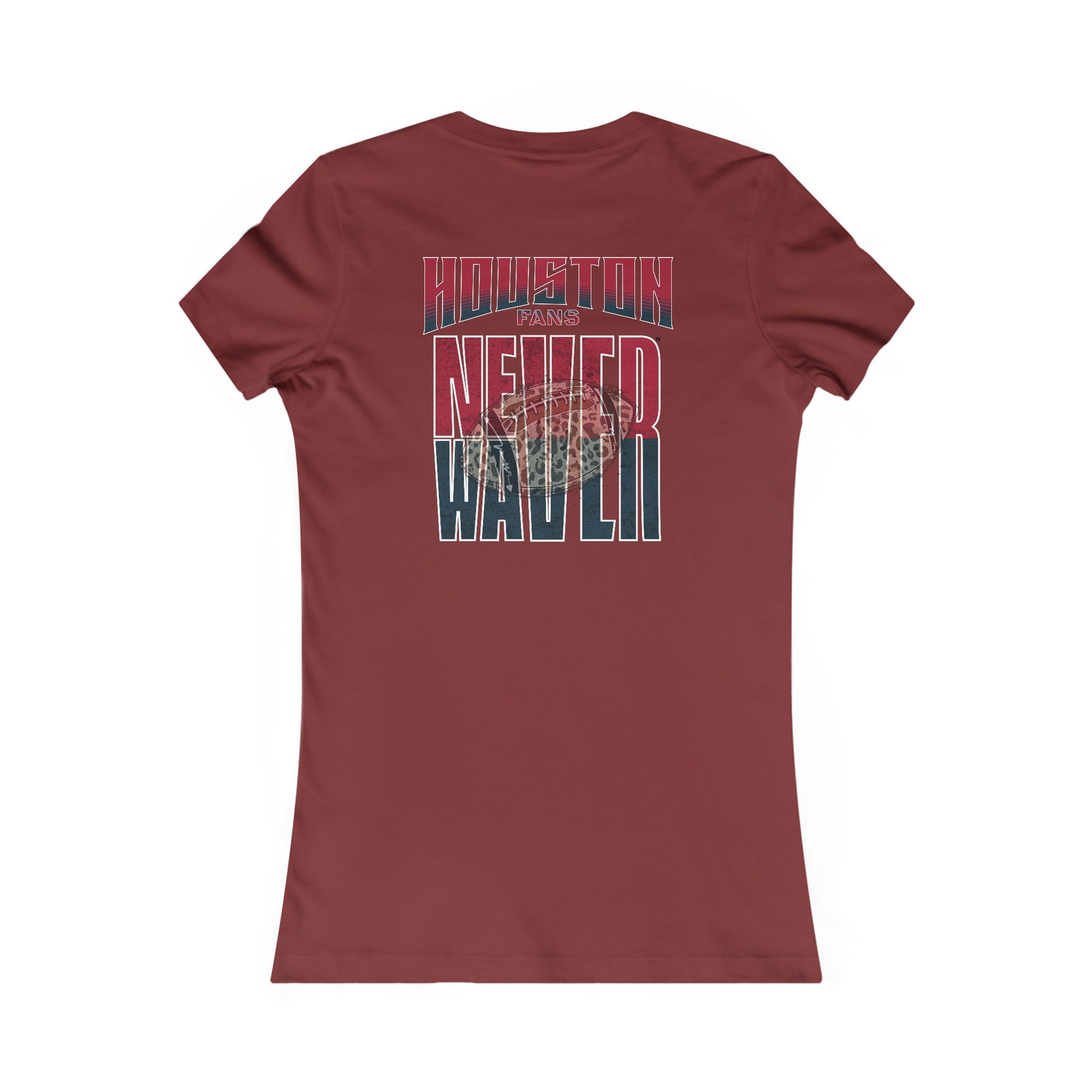 Huston Fans Never Waver W-Leopard Football Women's Favorite Tee - Never Waver