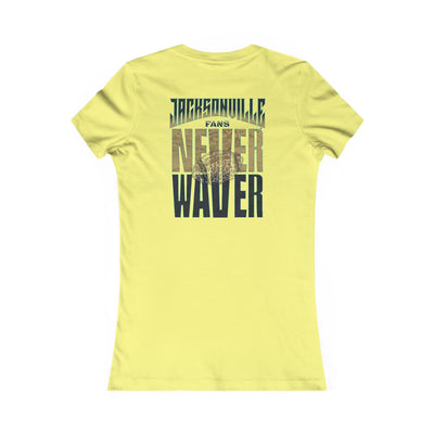 Jacksonville Fans Never Waver W-Leopard Football Women's Favorite Tee - Never Waver